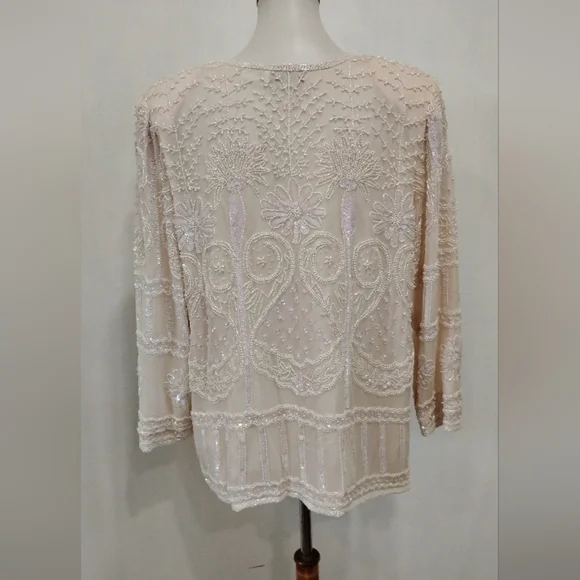 VINTAGE KAZAR BEADED EVENING JACKET - Picture 5 of 12